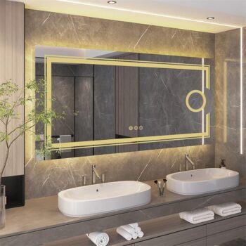 30"x60" LED Mirror with 3X Magnifying, Anti-Fog, and Dimmable Lighting - Bluetooth Mirrors | LightMirror.in