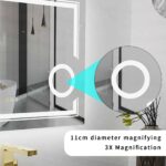 Frameless LED Bathroom Mirror with 3X Magnification, Anti-Fog, and Dual Lighting – Modern Makeup & Shaving Mirror