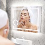 Frameless LED Bathroom Mirror with 3X Magnification, Anti-Fog, and Dual Lighting – Modern Makeup & Shaving Mirror