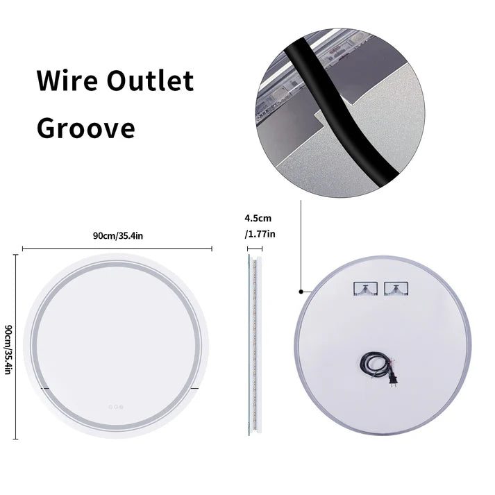 Frameless LED Bathroom Mirror with Dual Lighting, Anti-Fog, and Touch Controls – Modern Round Design - Bluetooth Mirrors | Li Frameless LED Bathroom Mirror with Dual Lighting, Anti-Fog, and Touch Controls – Modern Round Design - Bluetooth Mirrors | Li