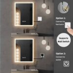 20×30 Inch Rectangular LED Bathroom Mirror – Anti-Fog, Dimmable, and Touch Controls