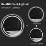 Extra Large Round LED Bathroom Mirror with Anti-Fog, Dimmable Lights, and Touch Sensor
