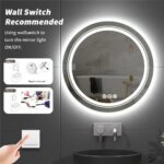 Frameless LED Bathroom Mirror with Dual Lighting, Anti-Fog, and Touch Controls – Modern Round Design