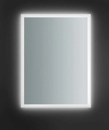 Rectangular Contemporary LED Light Mirror with Touch Sensor – White Lights by MW