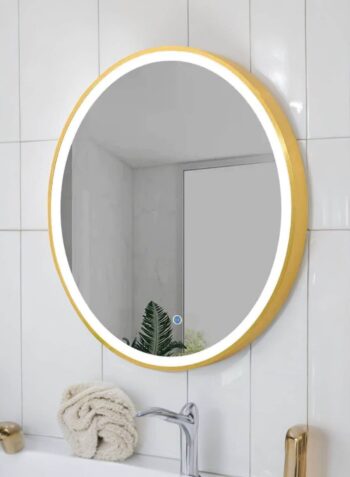 TriGlow Golden LED Mirror | 3-Color LED | Lightmirror.in