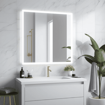 Custom LED mirrors enhancing home decor.
