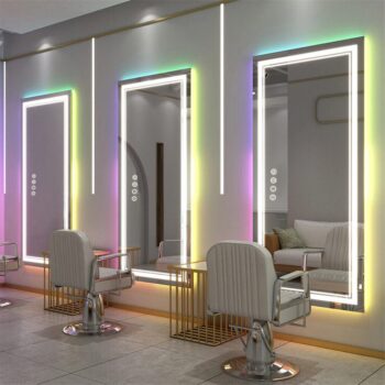 LED mirrors for salon stations with professional lighting