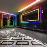 Luminous Spectrum LED Vanity Mirror – RGB Backlit, Anti-Fog, and Dimmable Lighting