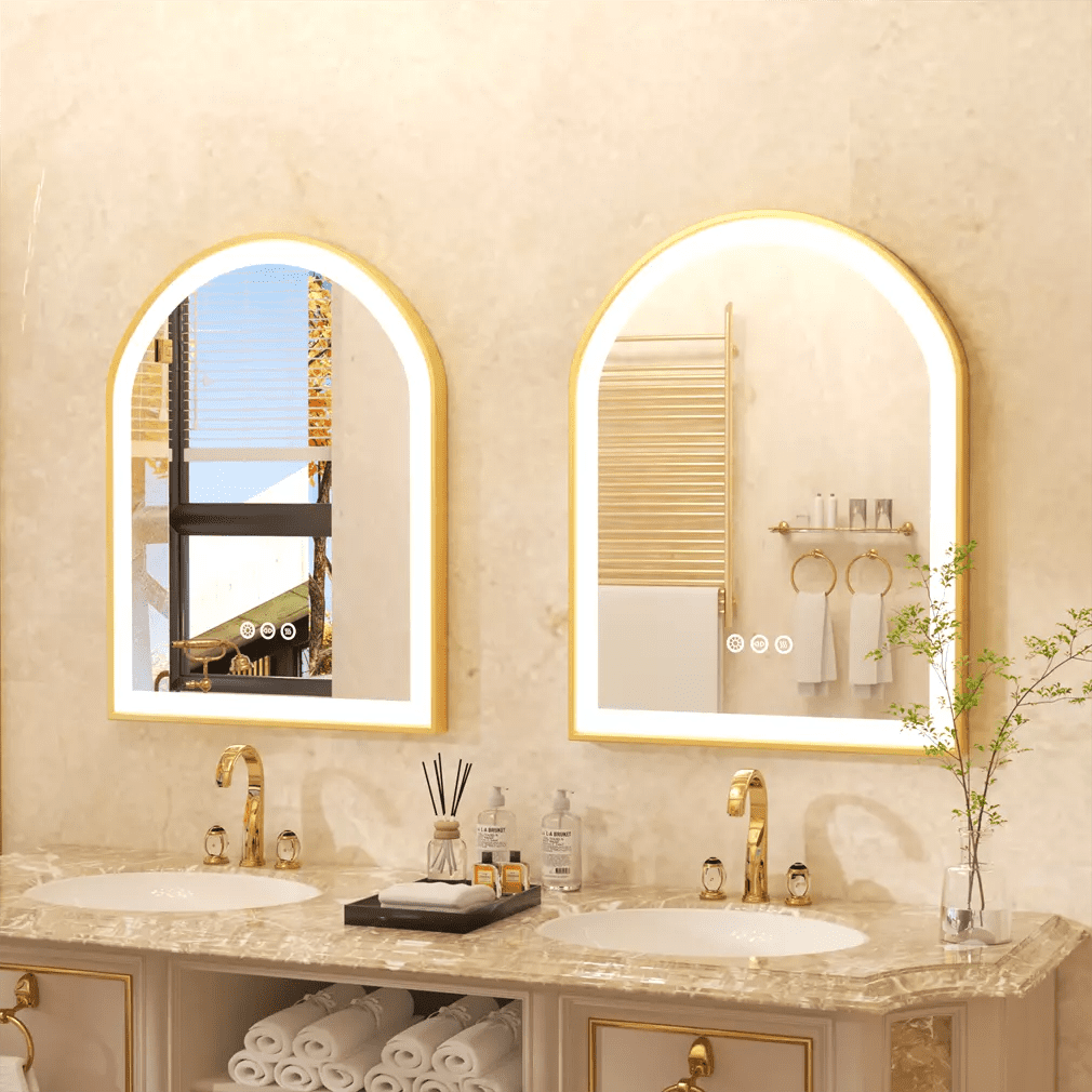 Frontlit Arched LED Illuminated Bathroom Mirror with Frame and Anti-Fog - Uncategorized | LightMirror.in Frontlit Arched LED Illuminated Bathroom Mirror with Frame and Anti-Fog - Uncategorized | LightMirror.in