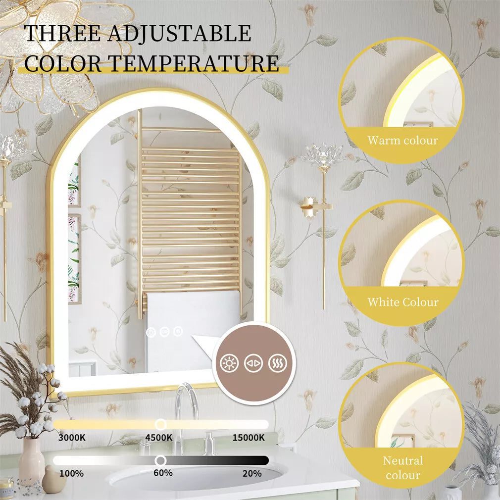 Frontlit Arched LED Illuminated Bathroom Mirror with Frame and Anti-Fog - Uncategorized | LightMirror.in Frontlit Arched LED Illuminated Bathroom Mirror with Frame and Anti-Fog - Uncategorized | LightMirror.in