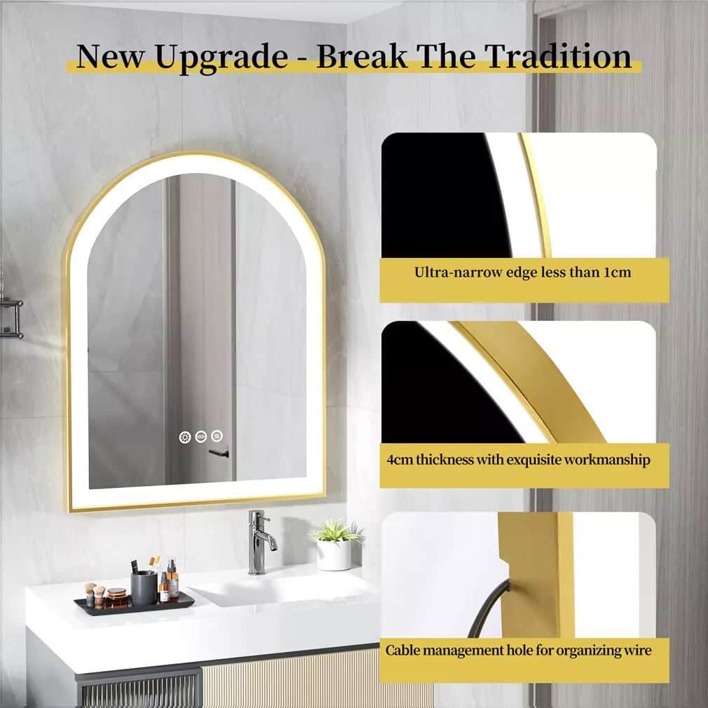Frontlit Arched LED Illuminated Bathroom Mirror with Frame and Anti-Fog - Uncategorized | LightMirror.in Frontlit Arched LED Illuminated Bathroom Mirror with Frame and Anti-Fog - Uncategorized | LightMirror.in