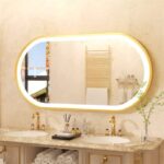 Frontlit Oval LED Illuminated Bathroom Mirror with Frame and Anti-Fog
